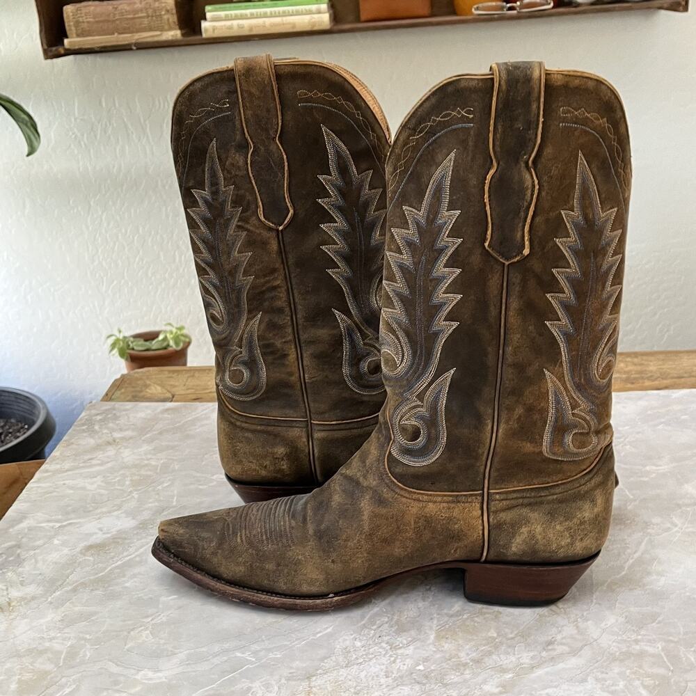 Boot Star by Old Gringo Brown Distressed Cowboy Western Boots Mens 13D Leather - Picture 6 of 16